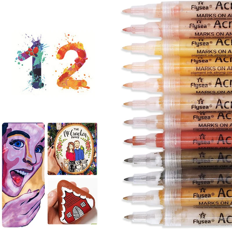 Kunst Tekening Acrylverf Keramische Schilderij Pen Graffiti Huidskleur Body Marker Pen Diy Schilderij Schoenen Wasbaar Waterdicht Gereedschap
