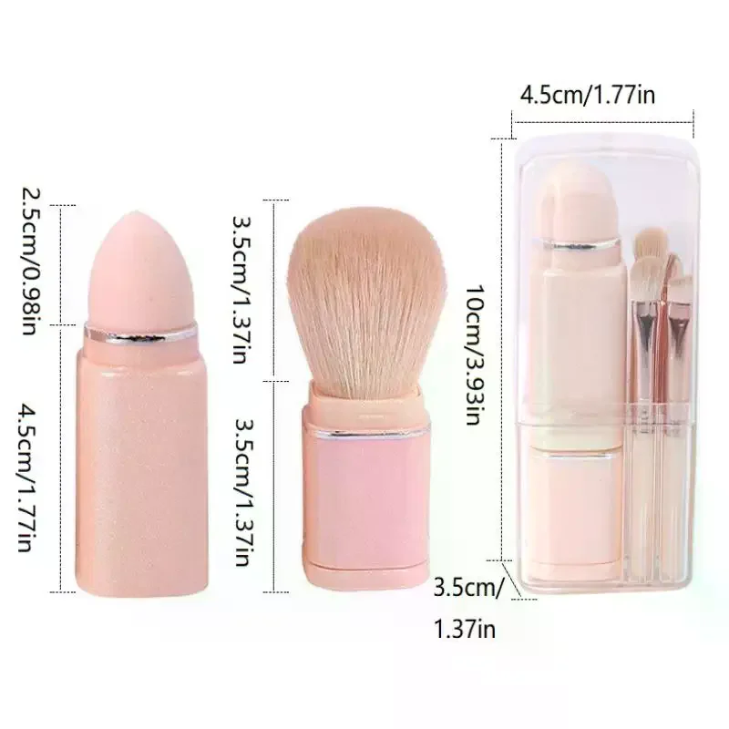 8 In 1 스퀘어 휴대용 텔레스코픽 브러쉬 메이크업 브러쉬 세트 아이 섀도우 브러쉬 컨실러 뷰티 브러쉬 도구 메이크업 브러쉬