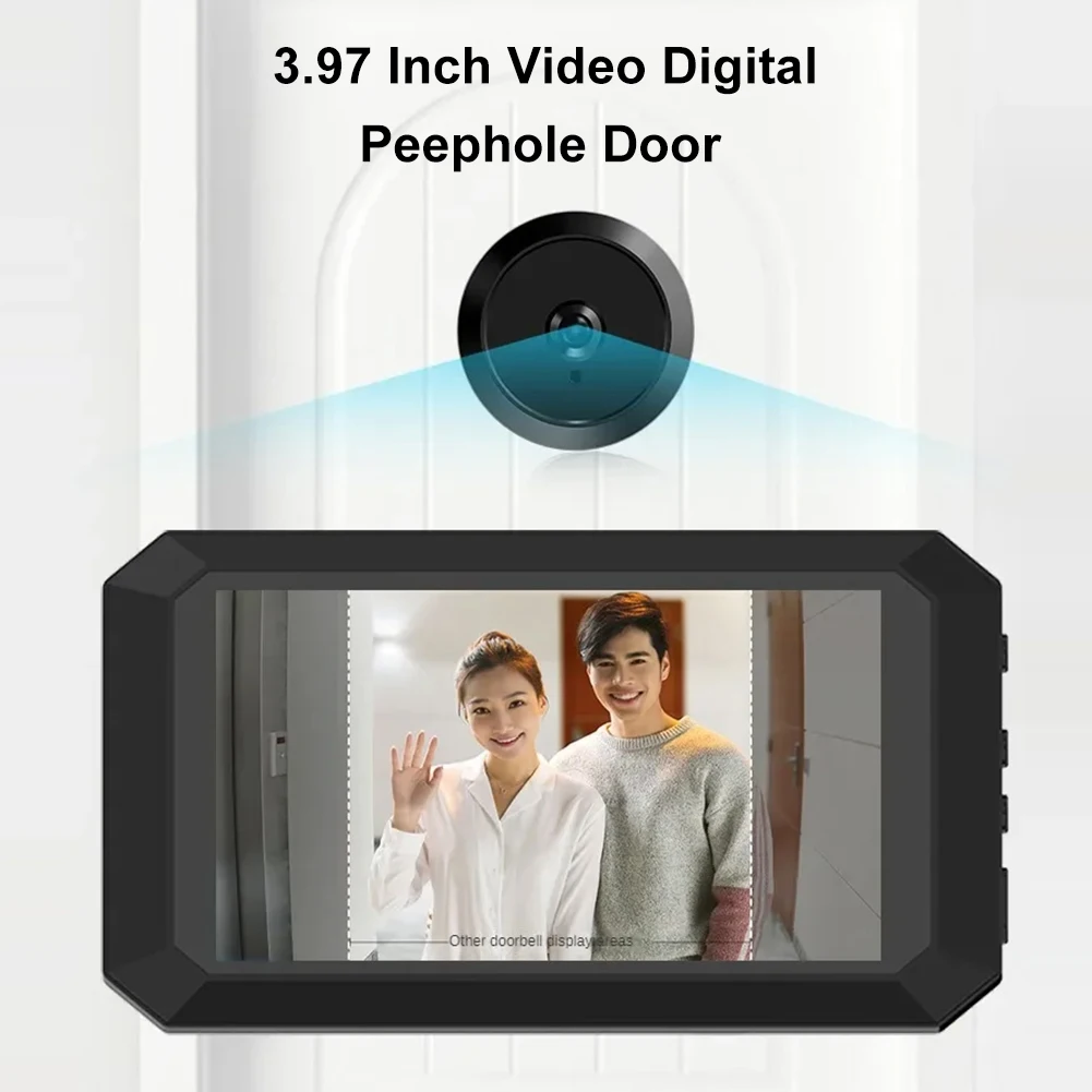 3.97 Inch Doorbell Peephole Viewer LCD Digital Door Camera HD 1080P IR Night Vision Cat Eye Door Bell Smart Home Security Camera