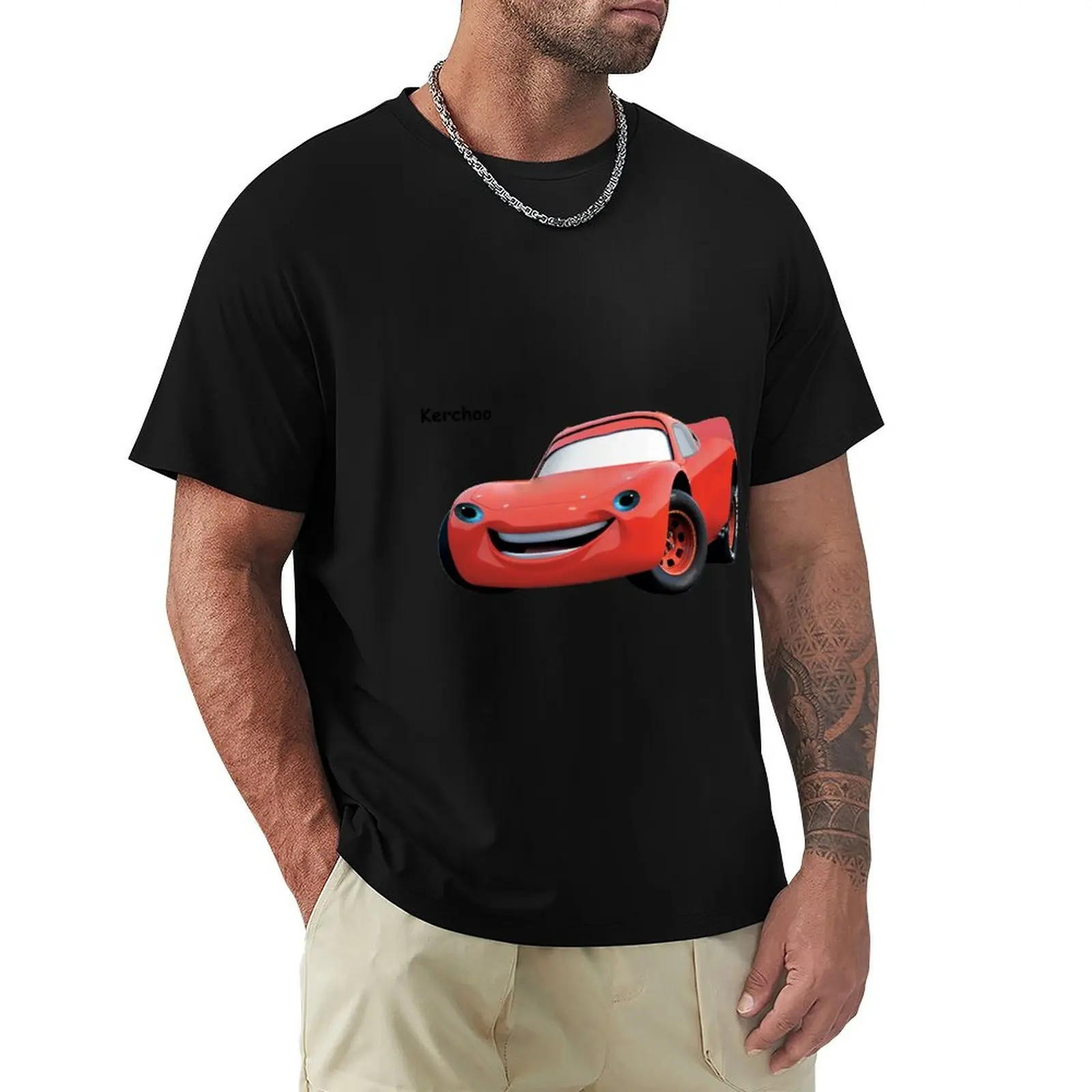 Kerchoo Full Car T-Shirt Large Size Casual Short Sleeve Top
