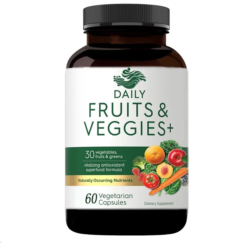 30 Types Of Fruit And Vegetable Supplements, 60 Vegetarian Capsules, Non Gmo, Gluten Free Superfood Formula