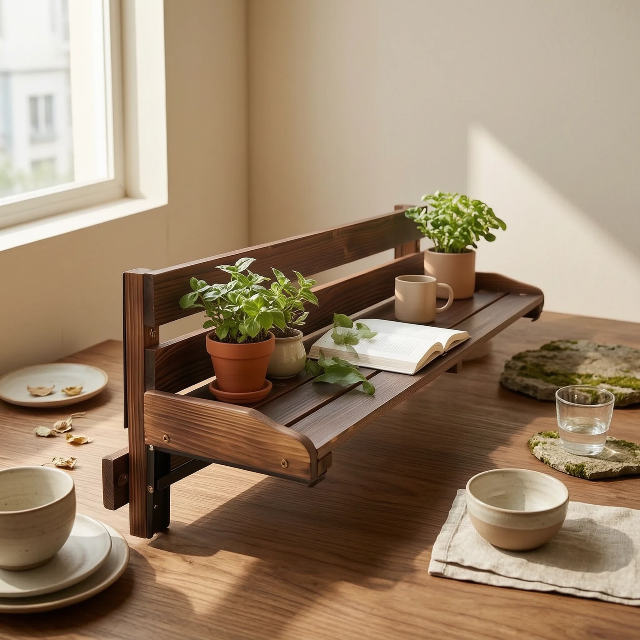 Balcony Railing Table Adjustable Hanging Balcony Table Sturdy Multifunctional for Apartment Dwellers, Small Areas
