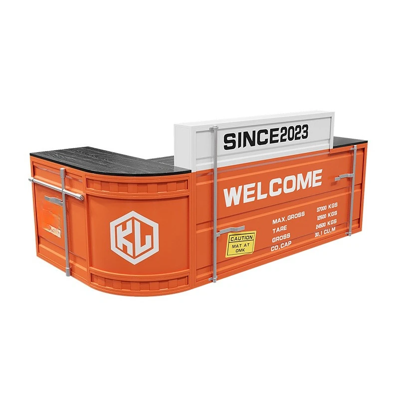 

Industrial style bar checkout page Internet celebrity milk tea coffee shop iron billiards basketball hall gym reception desk