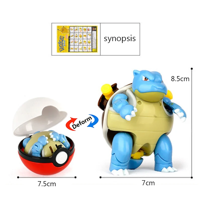 Hoge kwaliteit Pokemon bal vervorming speelgoed Pikachu Mewtwo Gyarados Pocket Monster Pokeball Pokemon Action Figure kinderen speelgoed Gif