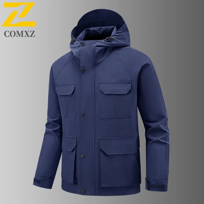 

COMXZ Outdoor Mountaineering Premium Mens Jacket 2025 Casual Hooded Lightweight Coat Street Style Windproof Autumn Clothing