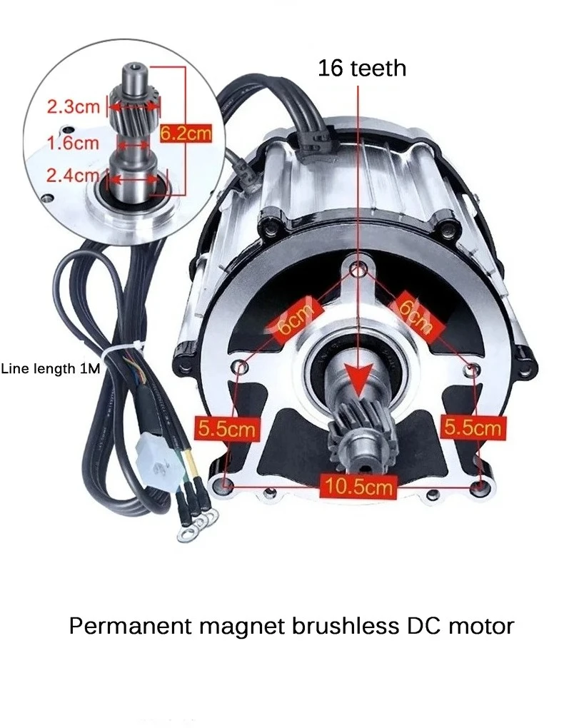 High Speed Motor Brushless Differential Motor 48v 60v 72v 1500w 1800w Brushless Dc Motor Electric Tricycl Mini Car Engine