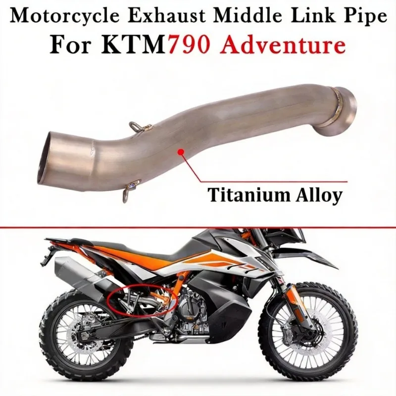 Slip On For KTM790 KTM 790 890 Adventure R Rally Motorcycle Exhaust Titanium Alloy Mid Link Pipe Modify Muffler Escape Moto Tube