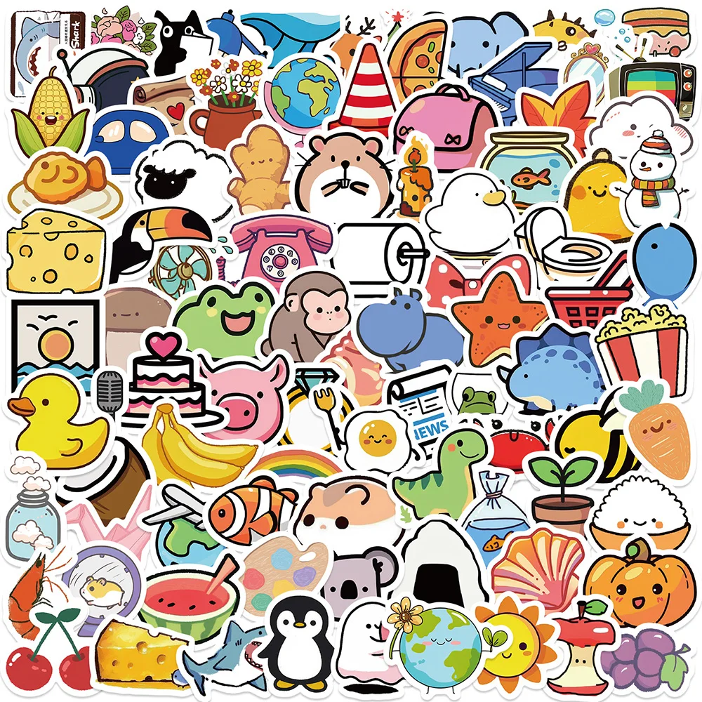 

10/30/50/100Pcs Cute Mini Animals Stickers Suitable For Skateboard Luggage Laptop Phone Car Refrigerator Stickers Pack Toys