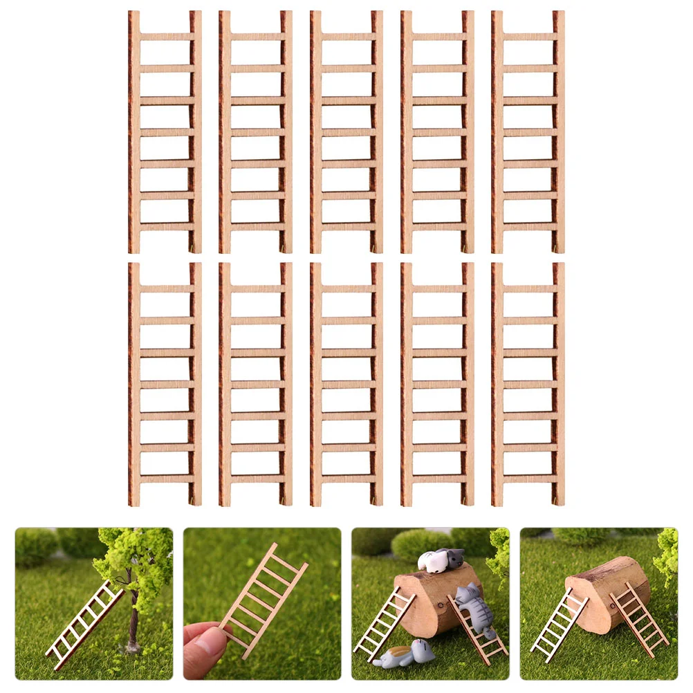 10PCS Modellen Mini Ladder Simulatie Micro-landschap Versiering Ornamenten Vetplanten Bonsai Gebruik Decor Decoratie