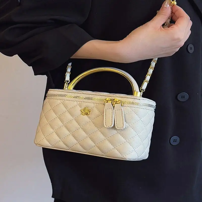 

Diamond Grid Zipper Fashion New Girl Sexy Handheld Square Mini Bag Crossbody Commute Cute Waterproof Multi-Functional Wallet