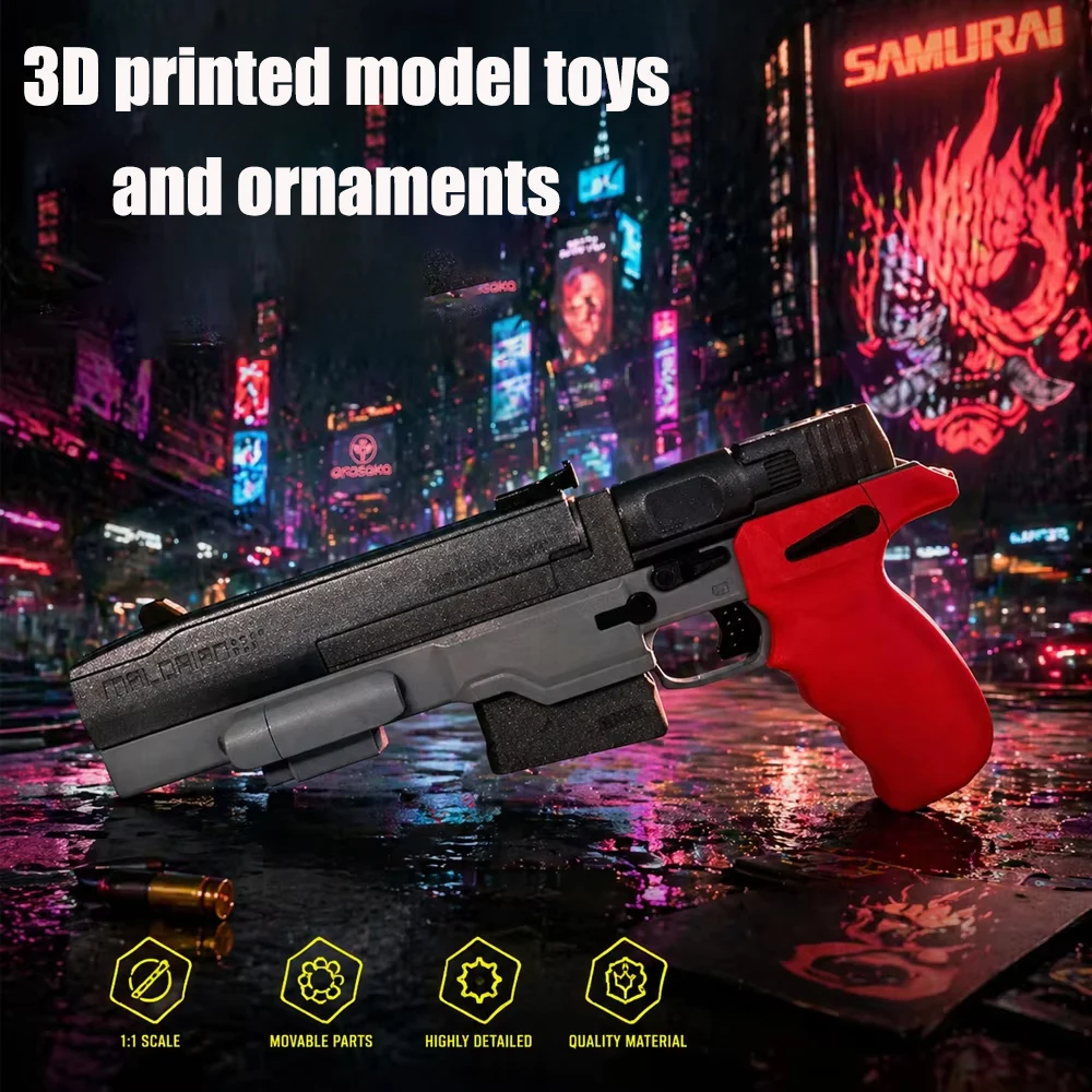 

Malorian 3516 Johnny Silverhand Pistol Model 3D Printed Gun Ornament Detachable Assembly Toy Firearms Cosplay Merch Props