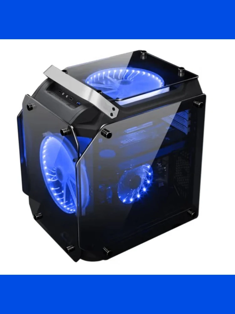 

Lovingcool ATX Tower 4-sided Tempered Glass Gaming Computer Case Mid Tower CPU Cabinet Gaming PC RGB Case Desktop with ARGB Fan