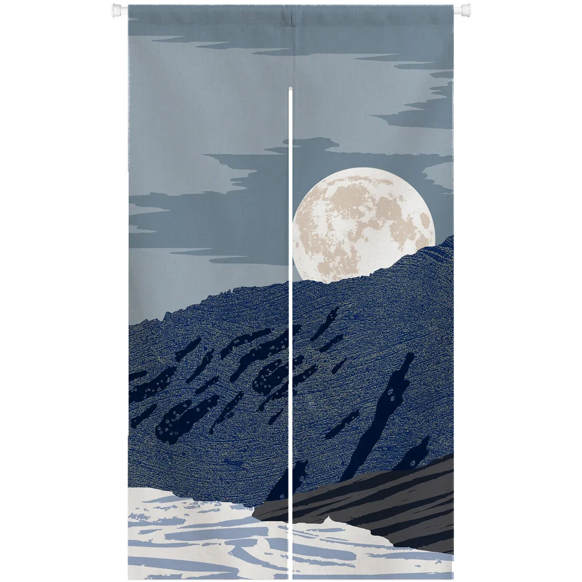 Moon Mountain Door Curtain Japanese Noren Door Curtain Room Partition Kitchen Decoration Hanging Curtains