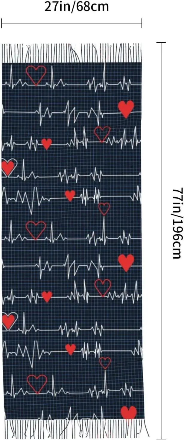 Bellen Alle Verpleegkundigen Hartslag Zachte Deken Sjaal Lange Warme Sjaal Wraps Kasjmier Fringe Sjaals Voor Vrouwen