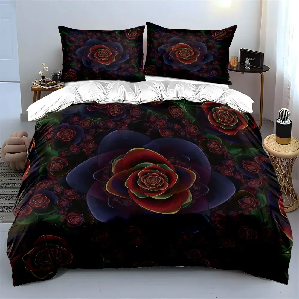 

"Elegant Floral Decorative Set" Soft Comfortable Duvet Cover Bedding Set Included 1*Duvet Cover & 2*Pillowcases, gift
