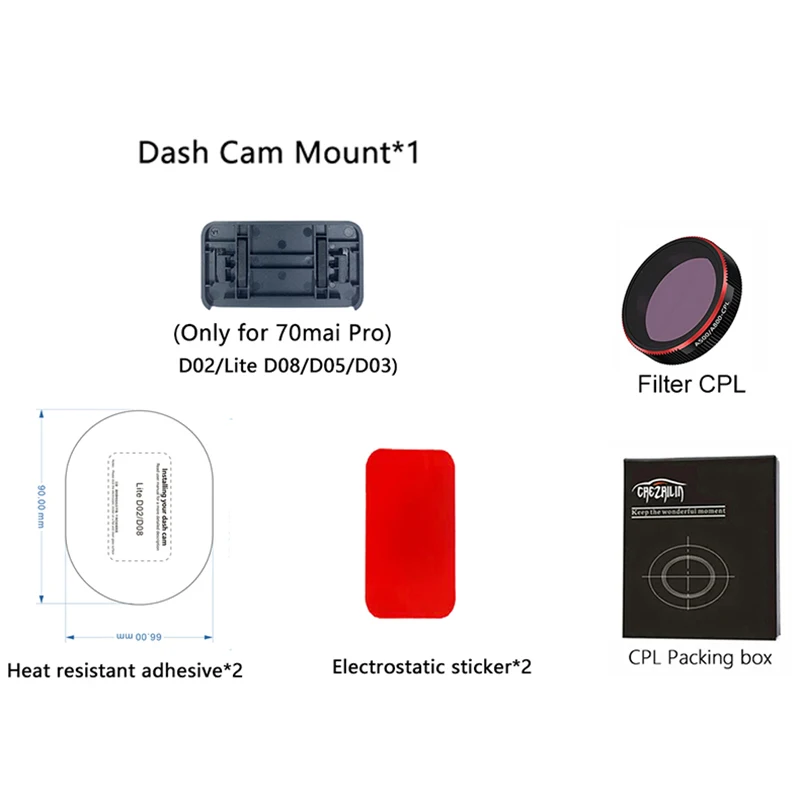 for 70mai Mount For 70mai Dash Cam Pro D02 Pro Plus A500s Pro
