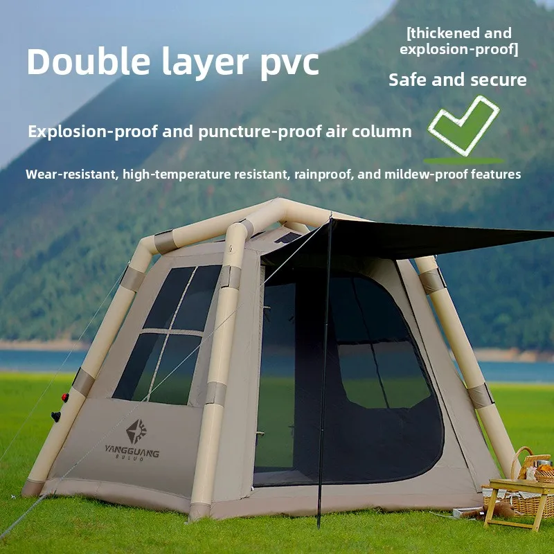 Automatic tent inflatable 3-5 people outdoor camping thickened anti-heavy rain portable camping equipment inflatable tent