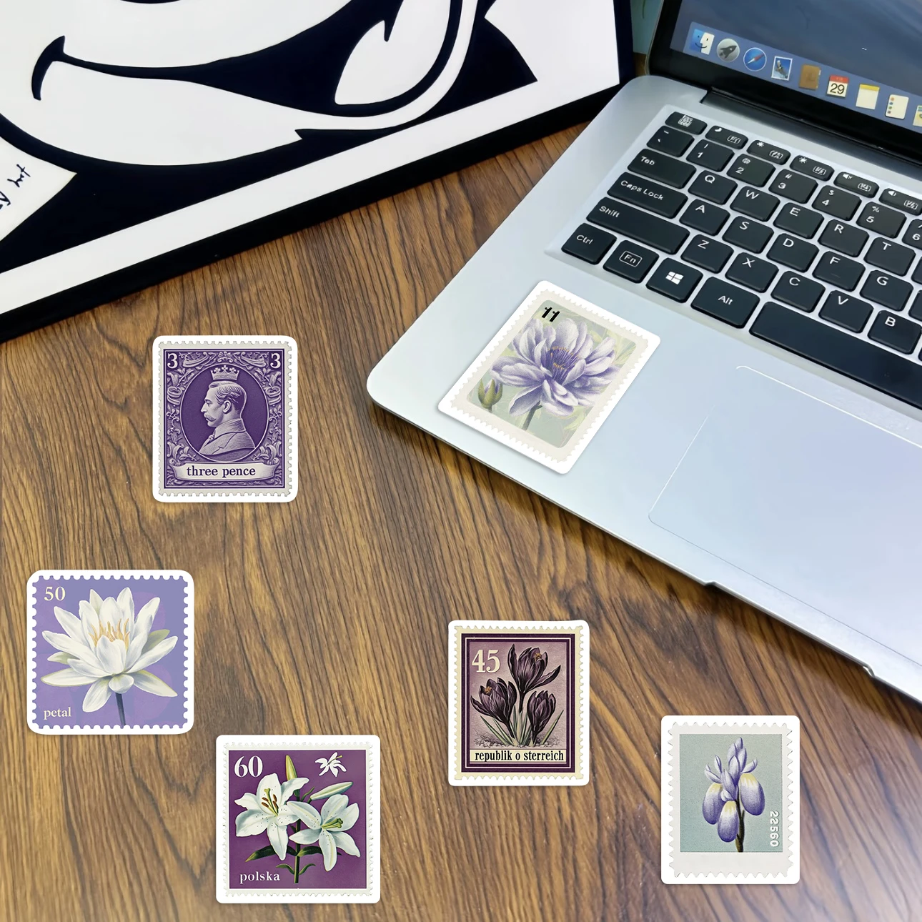 50pc roxo retro selo diversão adesivos diy caso de telefone portátil copo água computador brinquedo adesivos