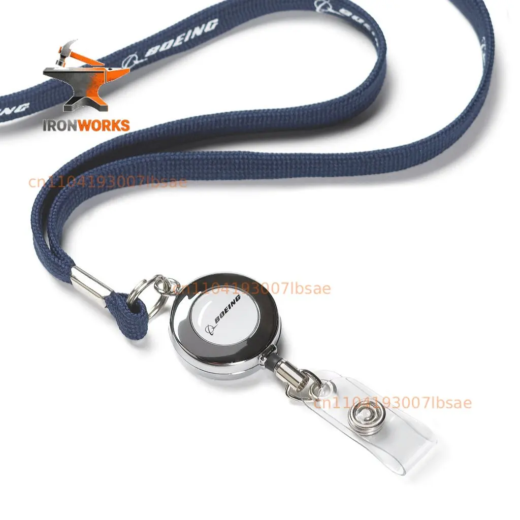 Boeing retractable metal zipper work permit boarding pass airport pass lanyard