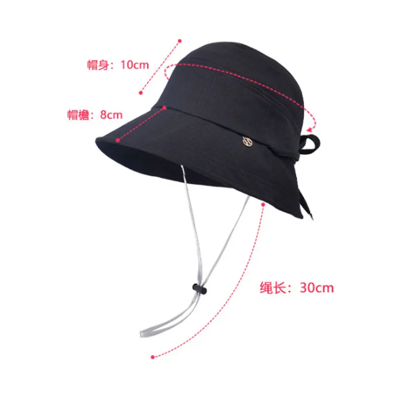 Topi kerai perjalanan luar ruangan musim panas topi baskom kepala besar semua rasa senior menunjukkan wajah topi nelayan busur kecil