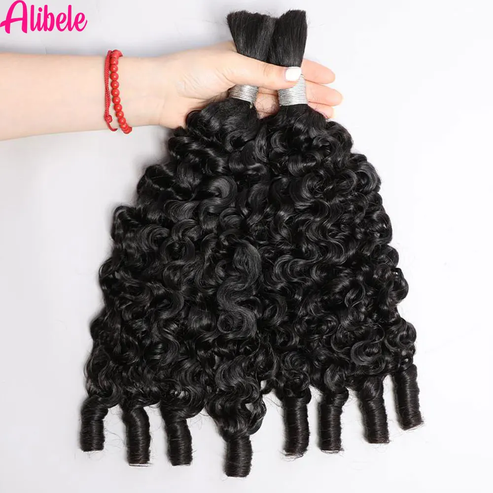 

Натуральные волосы Alibele Boho Braids, 100% настоящие бирманские кудрявые волосы с спиральными завитками на концах, класс 12A, 95-105 г, натуральный цвет