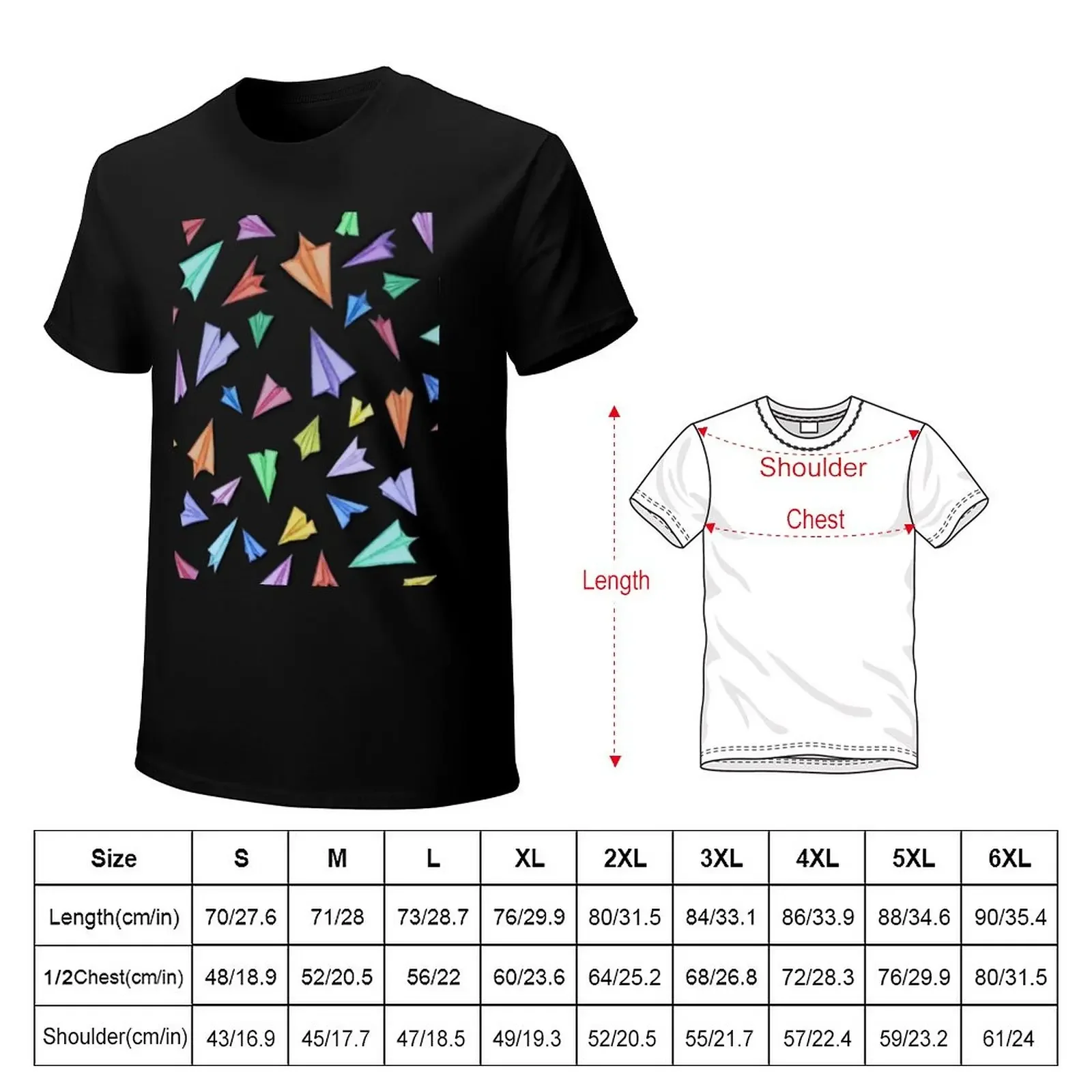 Paper Airplane Terrazzo T-Shirt summer clothes korean fashion workout shirts for men