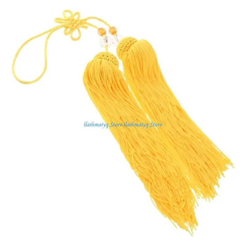 

573B Elegant Ice Silk Taiji Swords Tassels Chinese Knot Decoration for Martial Arts and Drama Performances Kung Fu Accessory