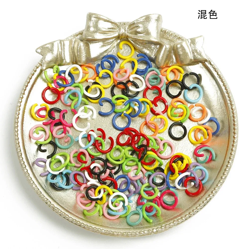 1000pcs DIY paint color opening ring, metal link ring handmade single loop bracelet necklace candy color key chain material