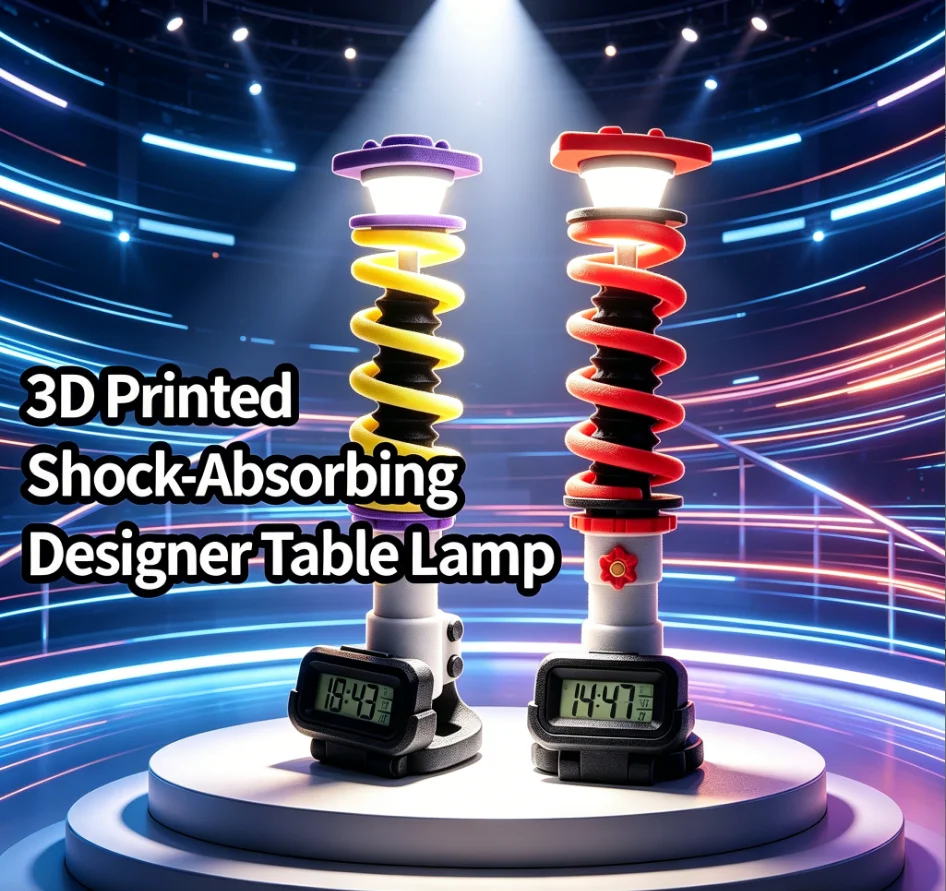 36V Rechargeable Battery 3D Printed Shock Absorber Desk Lamp Adjustable Light for Home Office