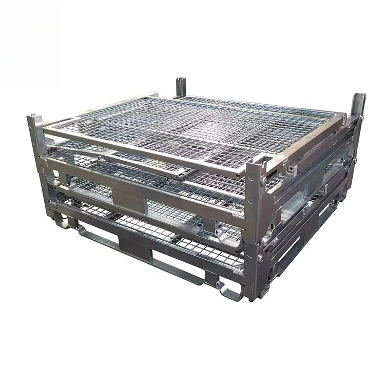 Cost-effective storage solution Durable stackable mesh collapsible still basket