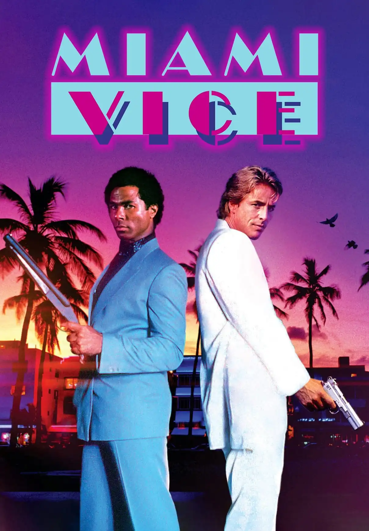 Movie Miami Vice (1984) Silk Poster custom Home Decorative Wall Painting