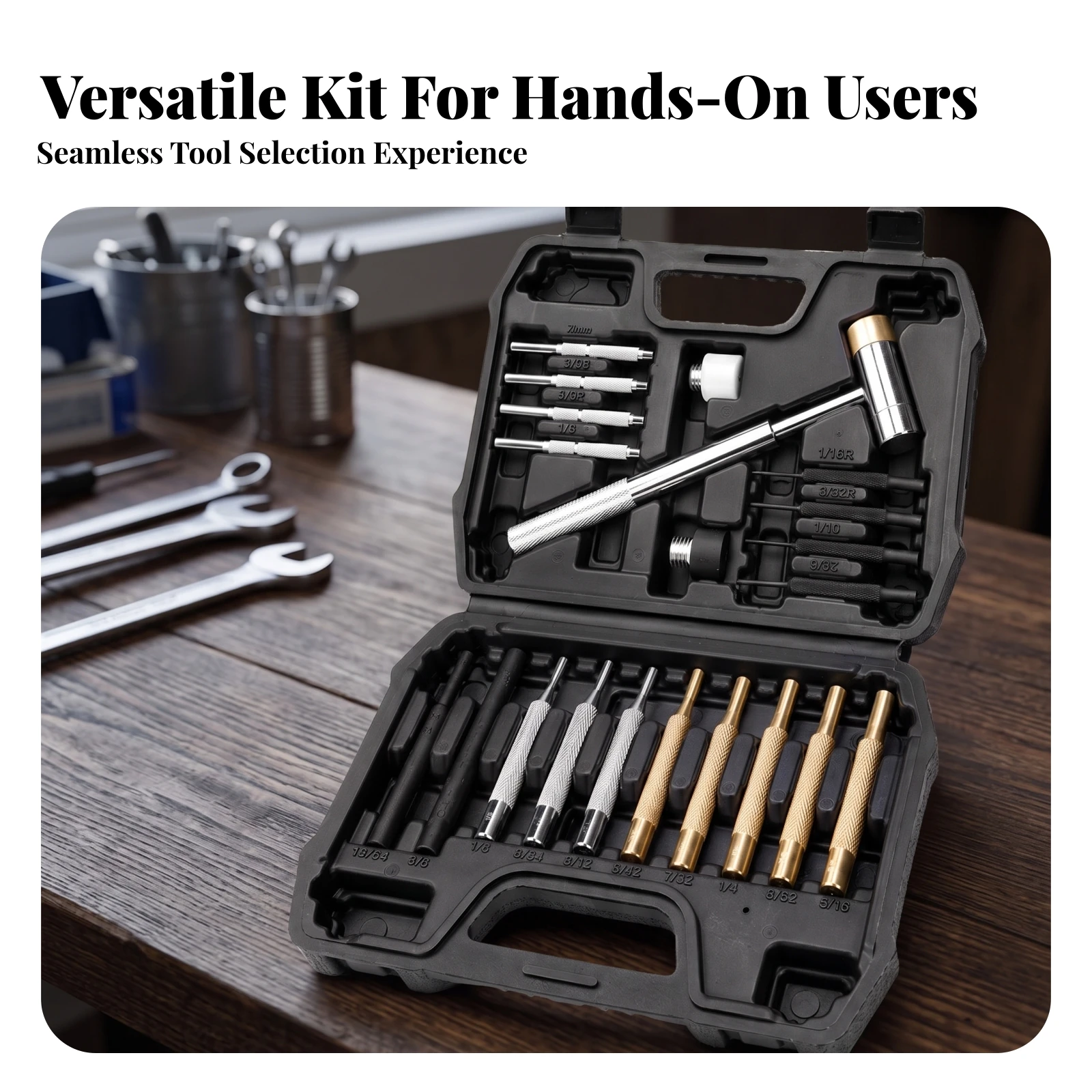 21 Pieces Roll Pin Punch Set with Storage Case Reduced Bending Roll Pin Punch Set Tools Accurate Accurate for Mechanics