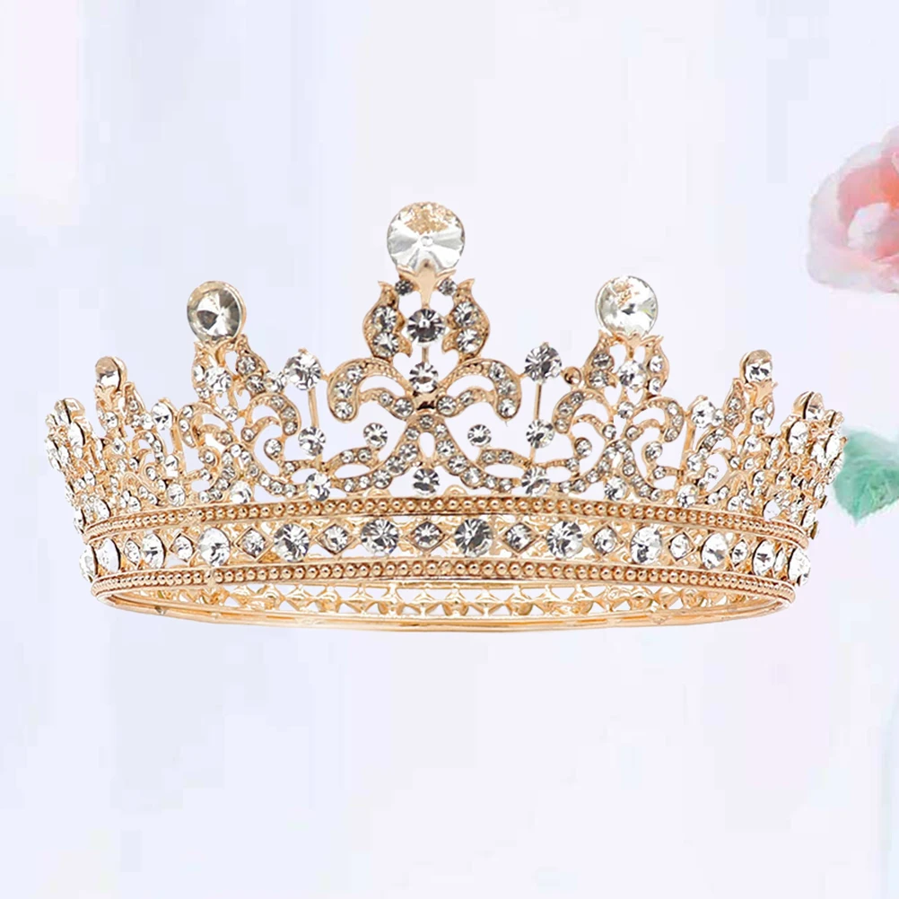 Rhinestones Bridal Crown Bride Baroque Hair Accessories Birthday Tiara for Women