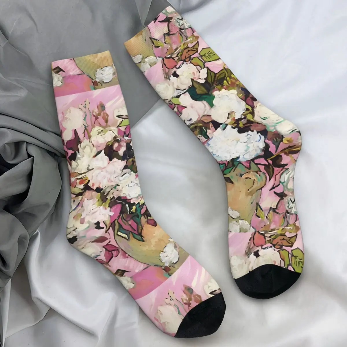 Van Gogh Stockings Roses in a vase Design Harajuku Socks Spring Anti Sweat Socks Adults Men Skateboard High Quality Socks