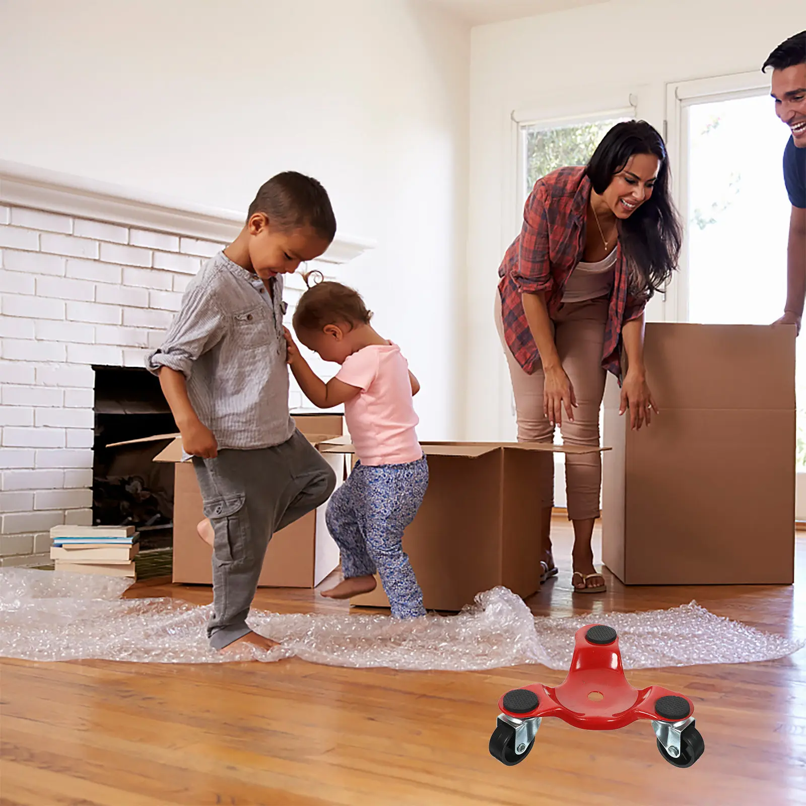 

Трехколесная тележка для мебели повышенной прочности с металлическим каркасом, центральной углубленной платформой и нескользящими накладками – инструмент для перемещения бытовой техники и мебели