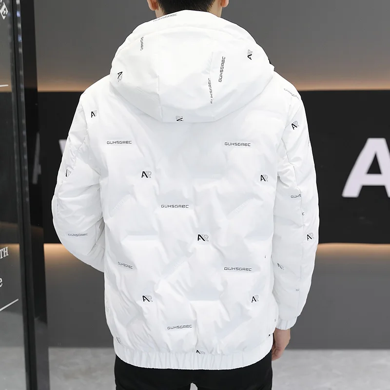 Licht warm donsjack met capuchon voor heren Jeugd Faion Merk Winter 2023, nieuwe Sle Anti-koude jeugdige bovenkleding Polyestervezel