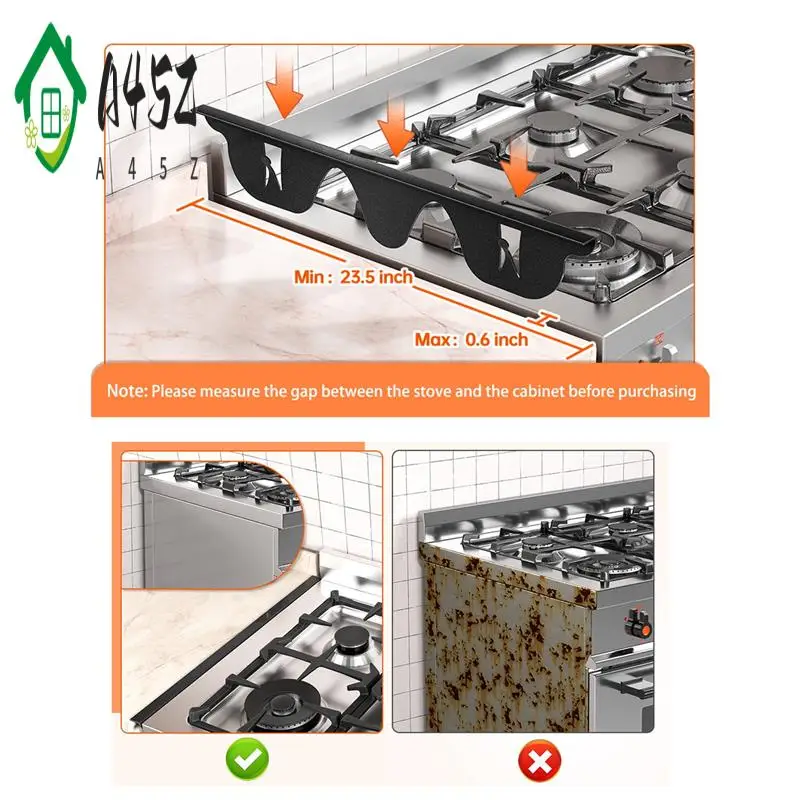 

A45Z-Stainless Steel Stove Space Covers Kitchen Stove Counter Space Filler, Range Trim Kit Stove Guard Counter Cover 2Pcs