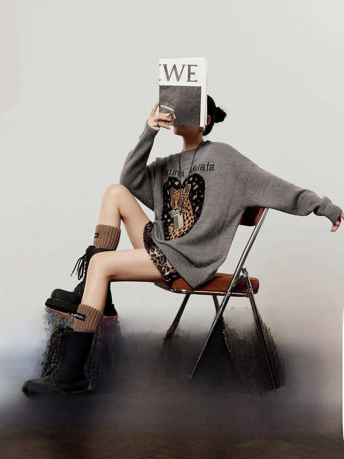

ay Knitted Top Women's Casual Commute Versatile Embroidery Design Fall New Sle Zhou Li Wu Brand round Ne Long Sve