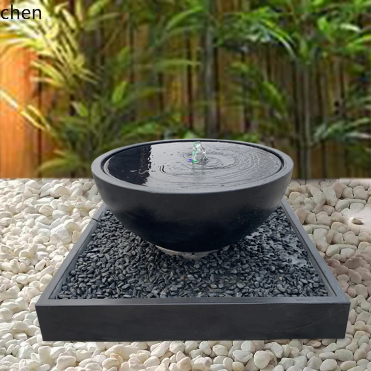 HT Stone Carving Fountain Landscape Outdoor Stone Fountain Water Pool Courtyard Landscaping