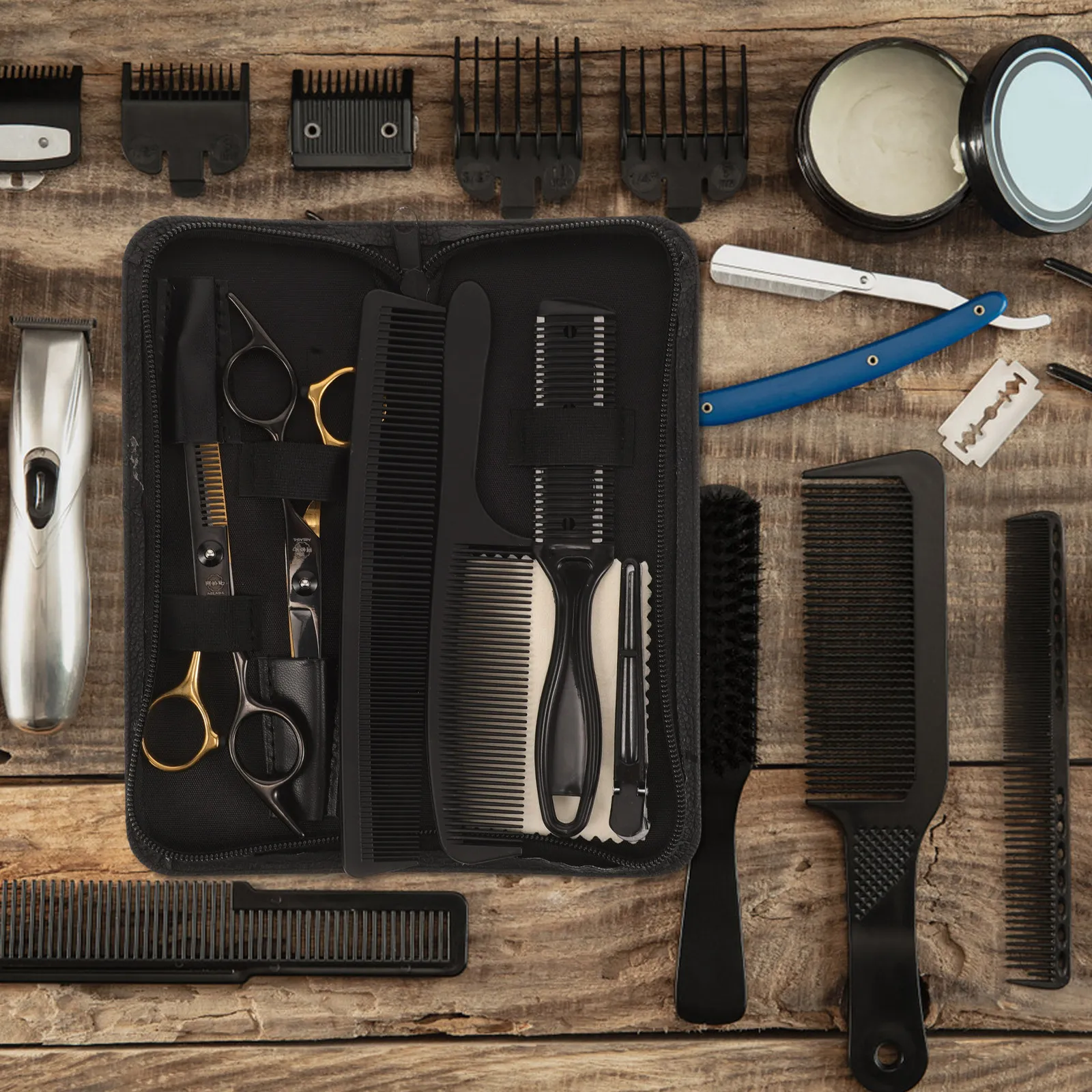 

1 Set Stainless Steel Hair Cutting Scissors Kit Professional Barber Shears Thinning Bangs Trimmer Tools For Men Haircutting