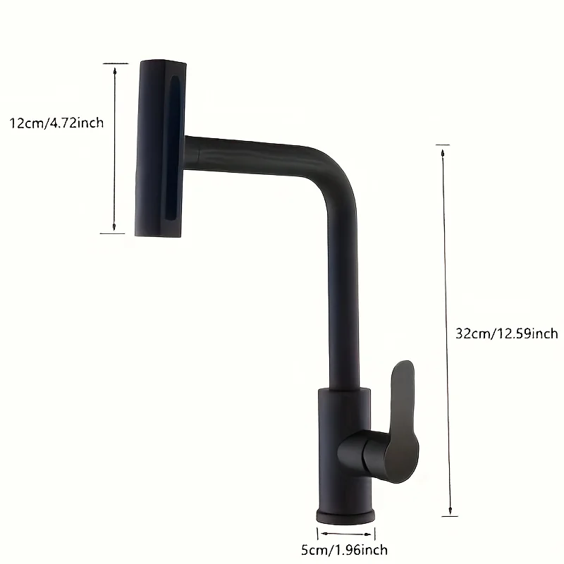 Luxury Three-Way Faucet 1pc | Triple Mode Hot and Cold Waterfall Design G1-2 Inlet Pipe 60cm - Stylish Deluxe Basin Tap - view 6