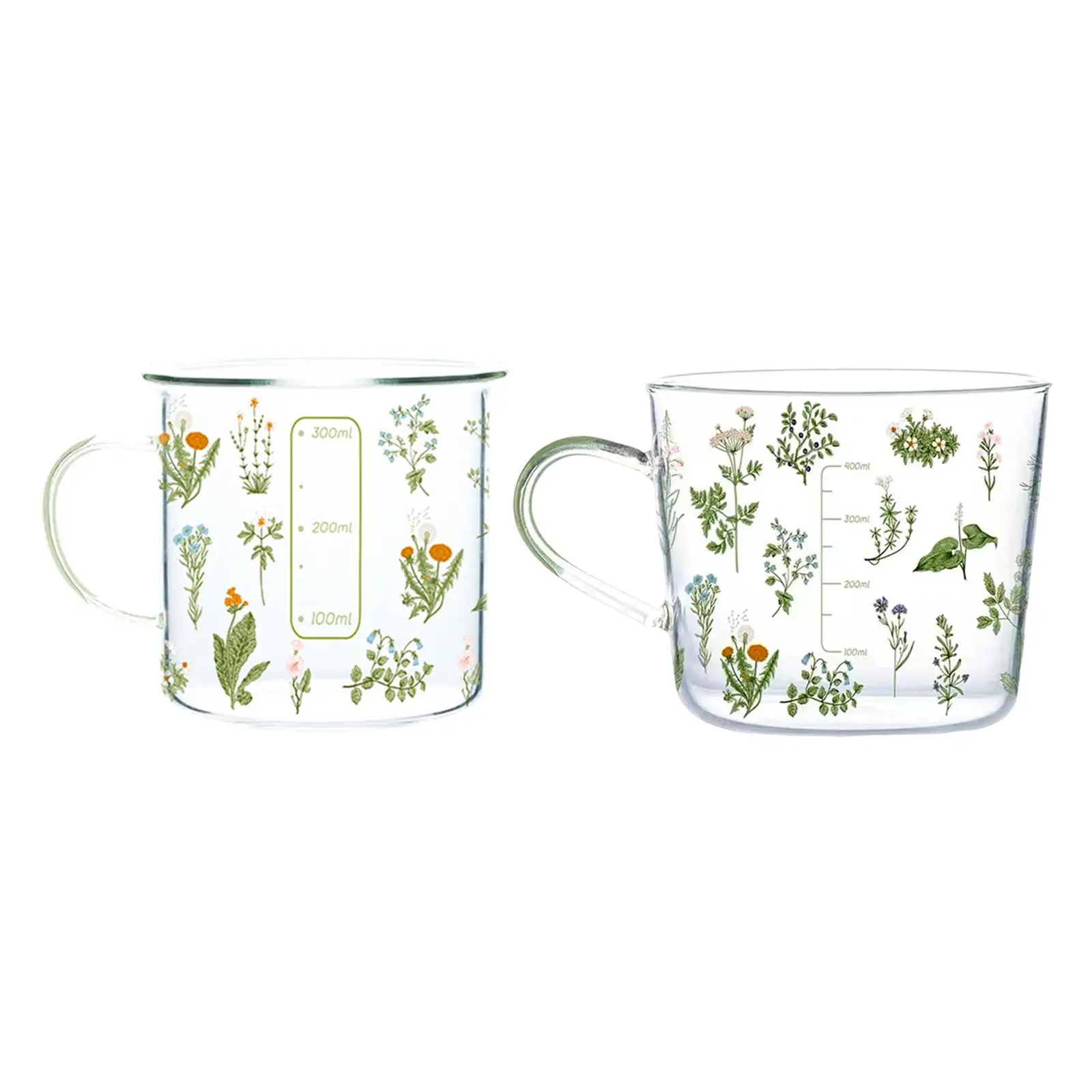 

Large Clear Printed Glass Cup Large Capacity for Tea Hot Beverage