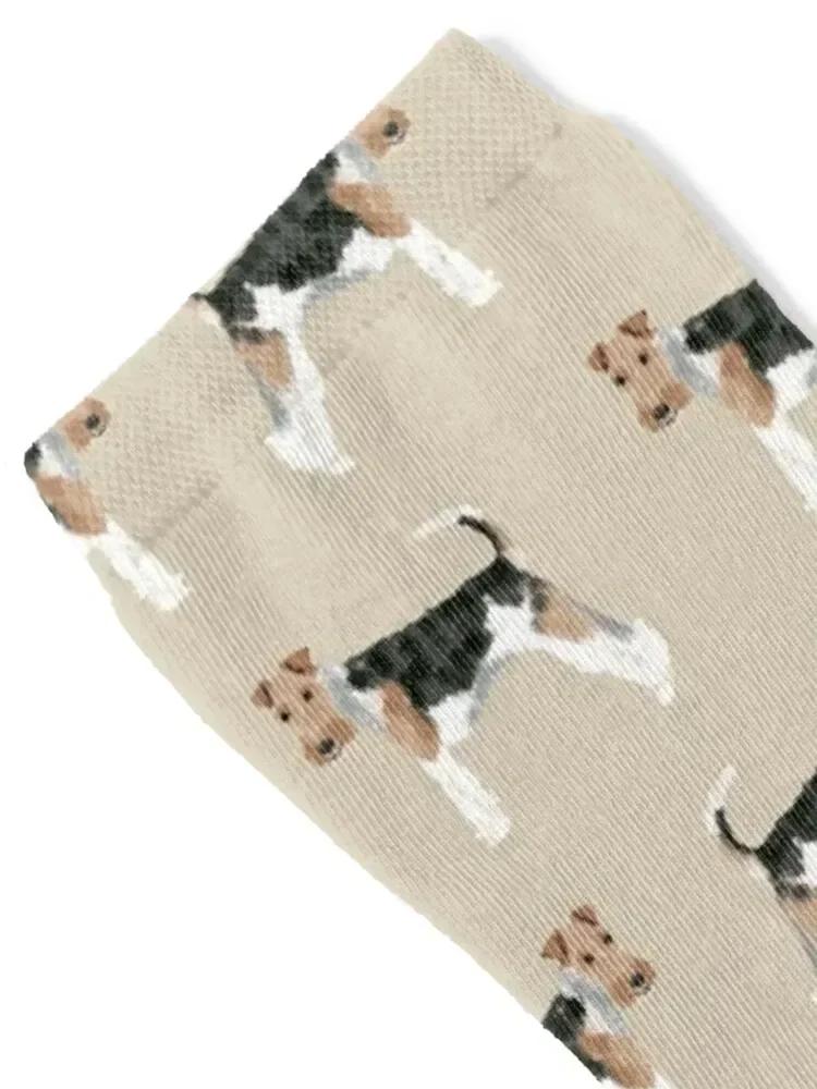 Wire Fox Terrier Hundemuster Hundeliebhaber Geschenke für Hunde, Personenrassen, Haustierfreundlich von PetFriendly Socken Retro-Socken für Männer und Frauen