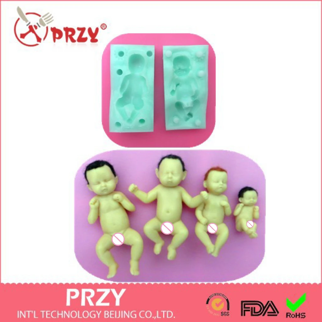 

Baby Mold Silicone Cake Decoration Mold Moulds Fondant Silicon Aroma Stone Rubber Eco-friendly Pr 4pcs PRZY 3D