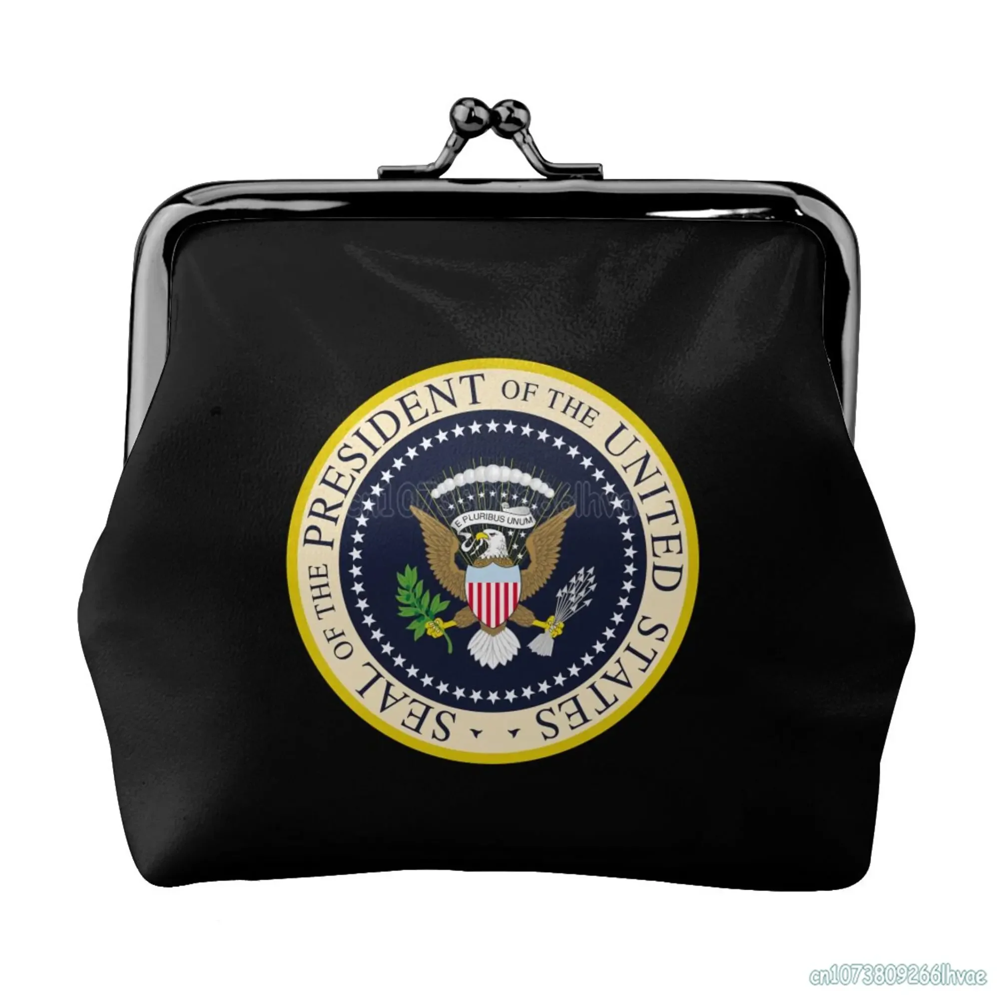 Seal of The President of The United States Women Leather Coin Purse Cute Wallet Closure Buckle Wallet Coin Pouch Gift