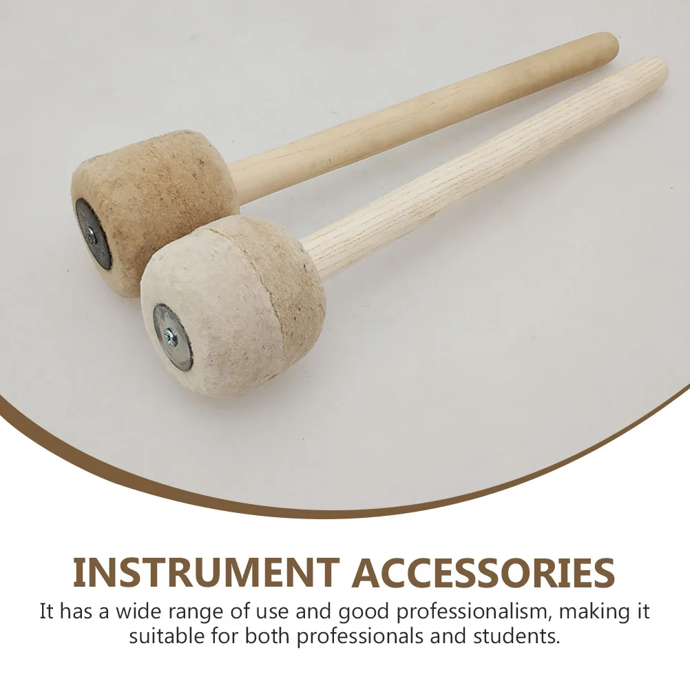 

1Pair Bass Mallet Drumstick Wooden Handle Percussion Instrument Drum Accessories Universal Professional Stick Percussion Stick
