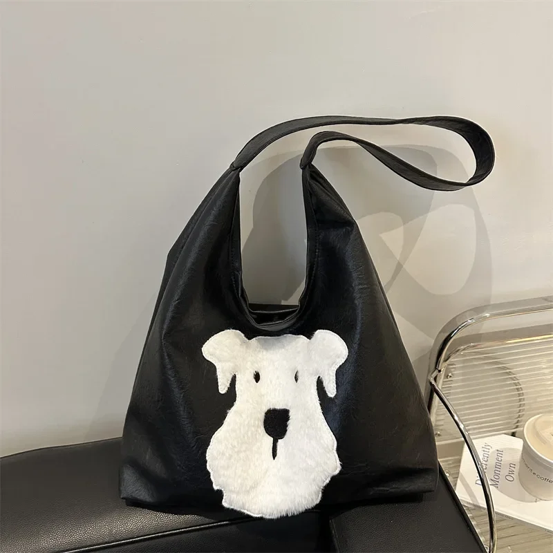 

One shoulder retro commuting large capacity student class crossbody tote bag