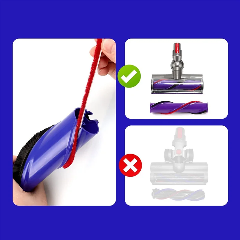 Lot de 9 pièces d'aspirateur Dyson V7, V8, V10, V11, tournevis à bande douce en peluche, entraînement direct, brosse à rouleau de sol électrique