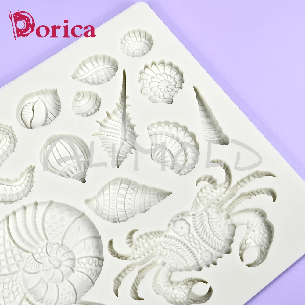 3D Shell/Crab/Starfish Relief Fondant Silicone Mold Chocolate Cake Mould DIY Home Decorating Tools Model Cake Baking Accessories