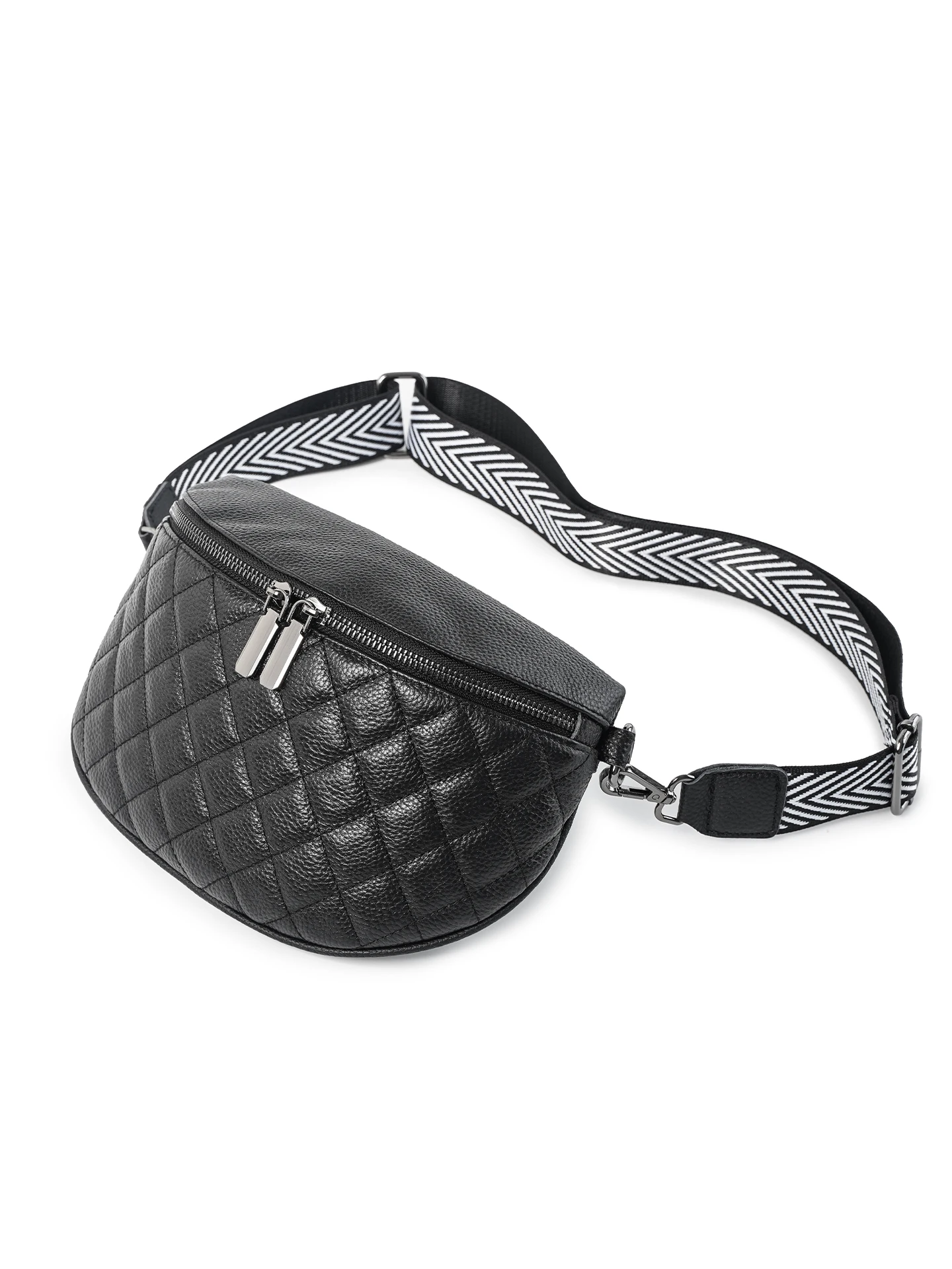 trendy-classic-top-layer-cowhide-men's-crossbody-bag-casual-versatile-waist-bag-street-style-zipper-closure-leisure-fashion